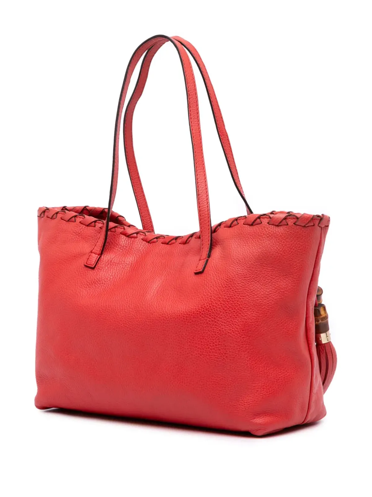 Gucci Pre-Owned レザー バンブー タッセル トートバッグ - 画像3
