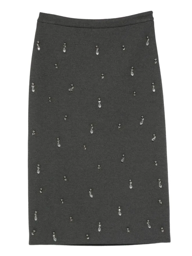 Semicouture Semicouture rhinestone-embellished skirt - Greyの商品画像