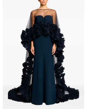 Jenny Packham ペタル・ブルーム・フリルディテールのケープ - サムネイル1