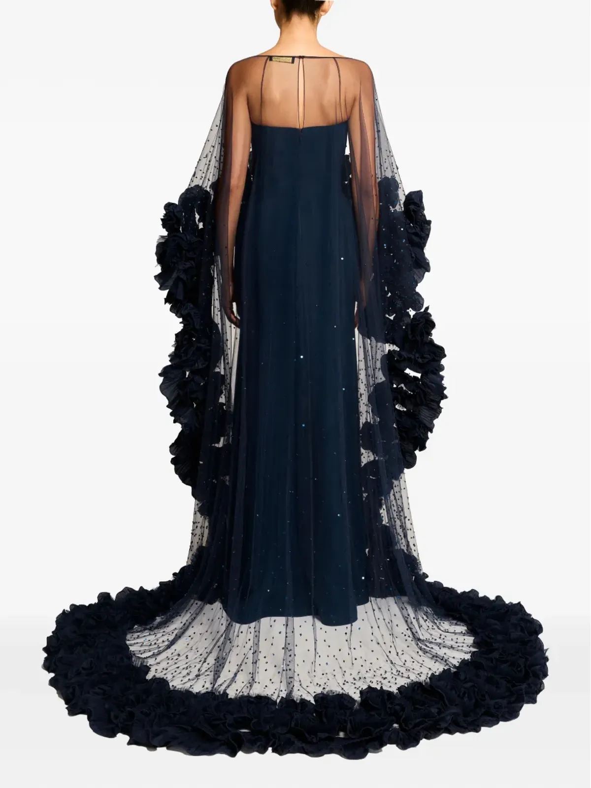 Jenny Packham ペタル・ブルーム・フリルディテールのケープ - 画像3