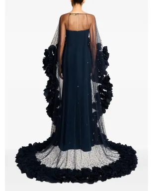 Jenny Packham ペタル・ブルーム・フリルディテールのケープ - サムネイル3