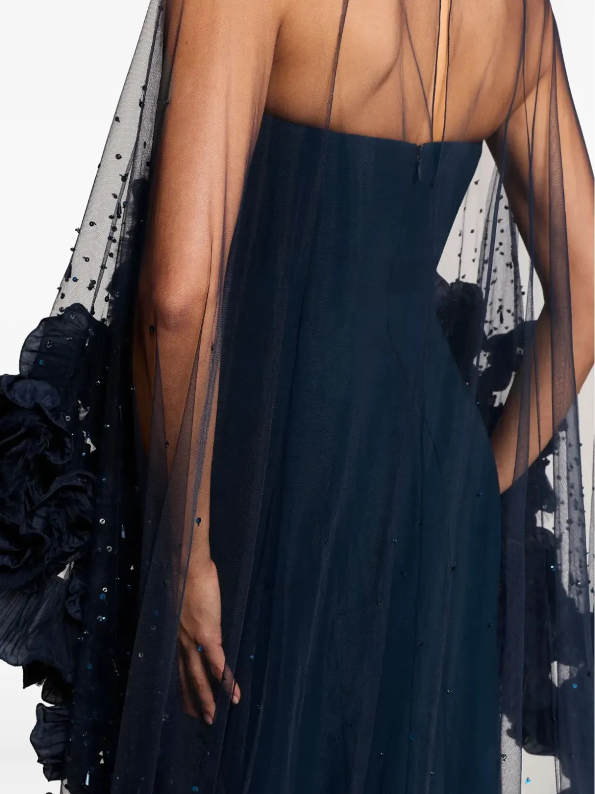 Jenny Packham ペタル・ブルーム・フリルディテールのケープ - 画像4
