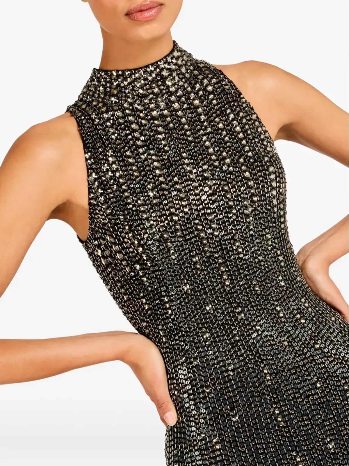 Jenny Packham ベヌエ シークイン付きマキシドレス（ブラック） - 画像5