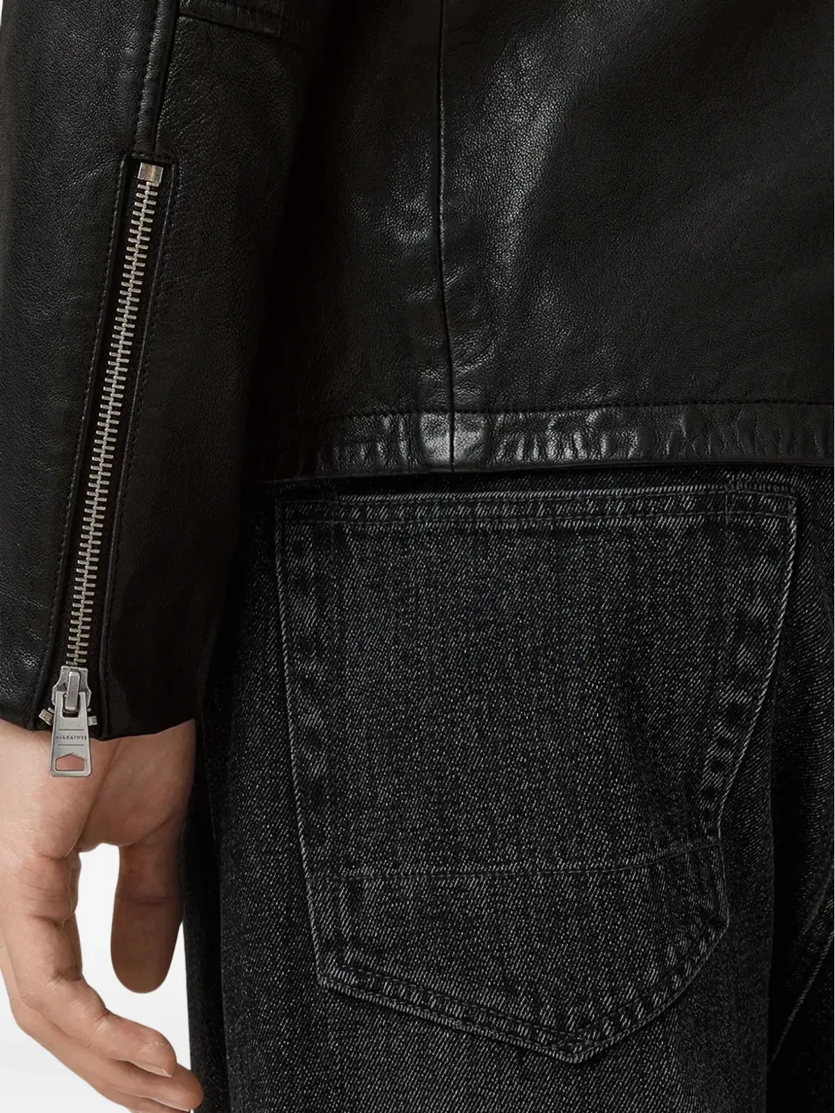 AllSaints アシュトン レザー ジャケット - 画像5