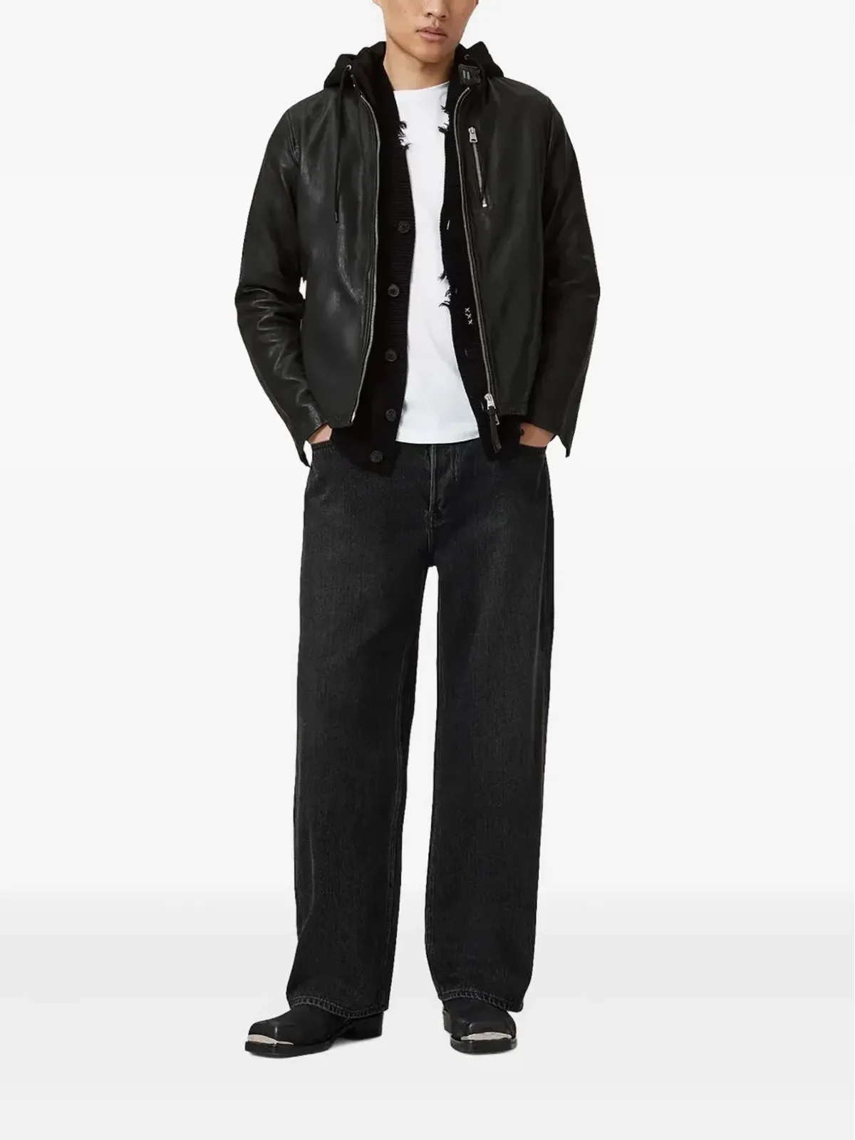 AllSaints アシュトン レザー ジャケット - 画像2
