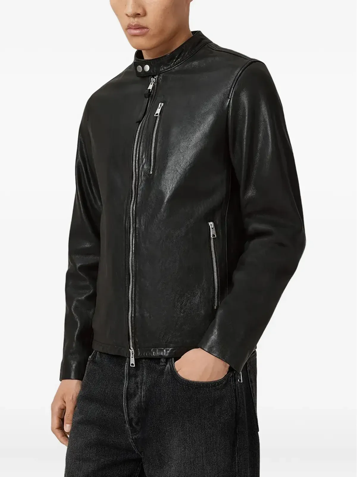 AllSaints アシュトン レザー ジャケット - 画像3
