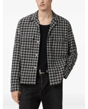 AllSaints Horton チェックシャツ ブラック - サムネイル1