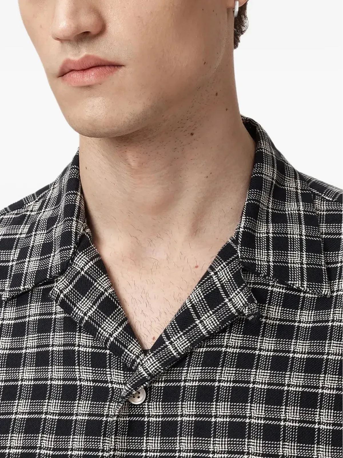 AllSaints Horton チェックシャツ ブラック - 画像4