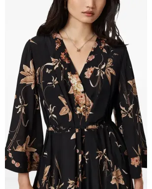 AllSaints Diana 花柄ミディドレス ブラック - サムネイル5