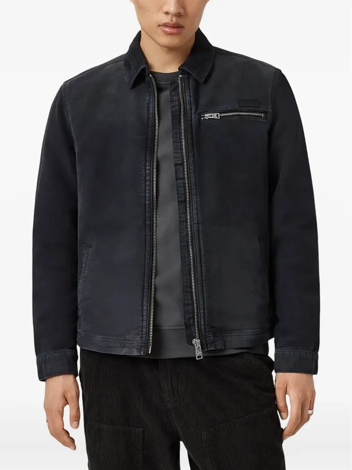 AllSaints Rothwell ジップアップジャケット - ブラック - 画像2