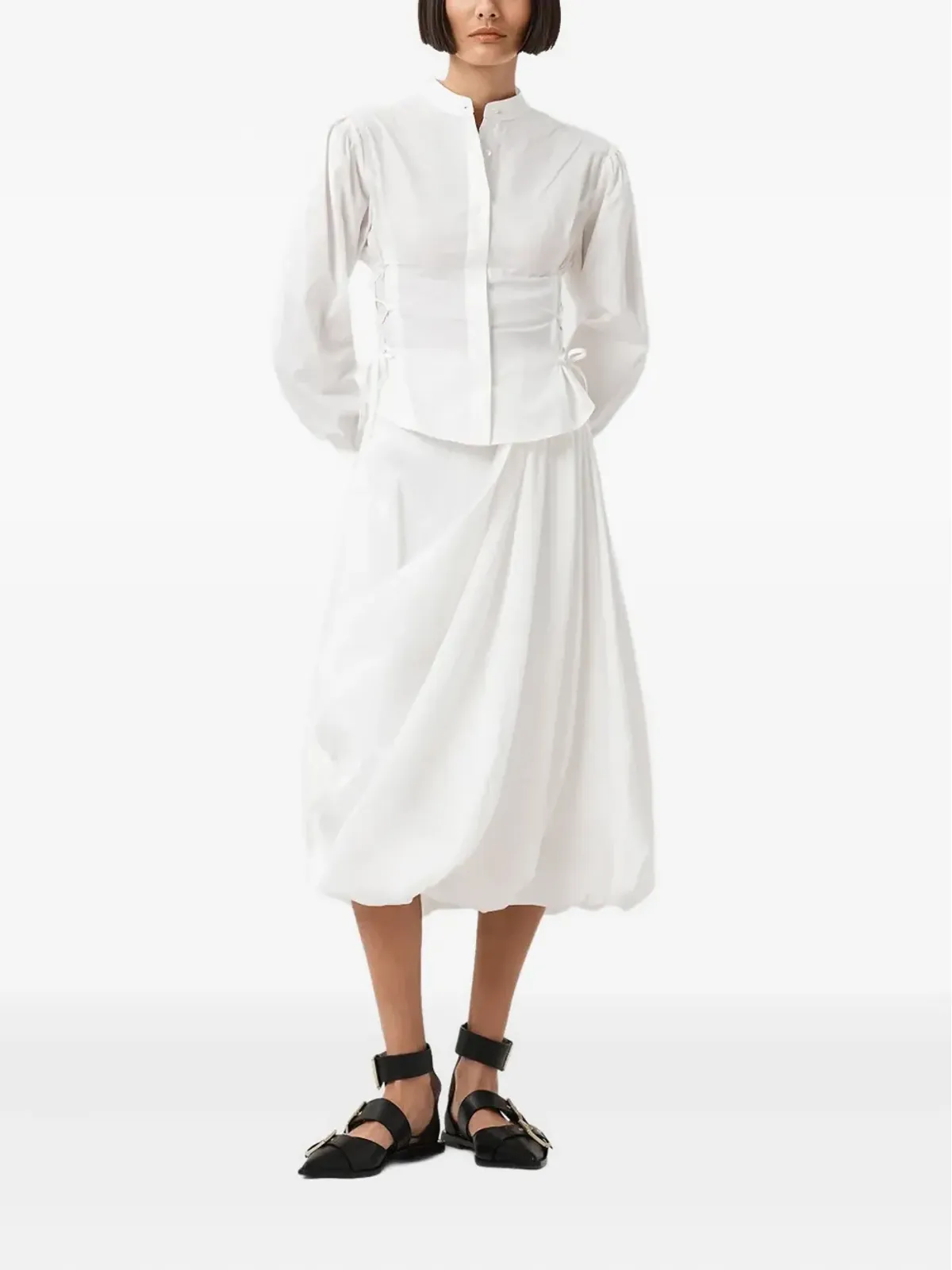 AllSaints Nia ドレープミディスカート - 画像2