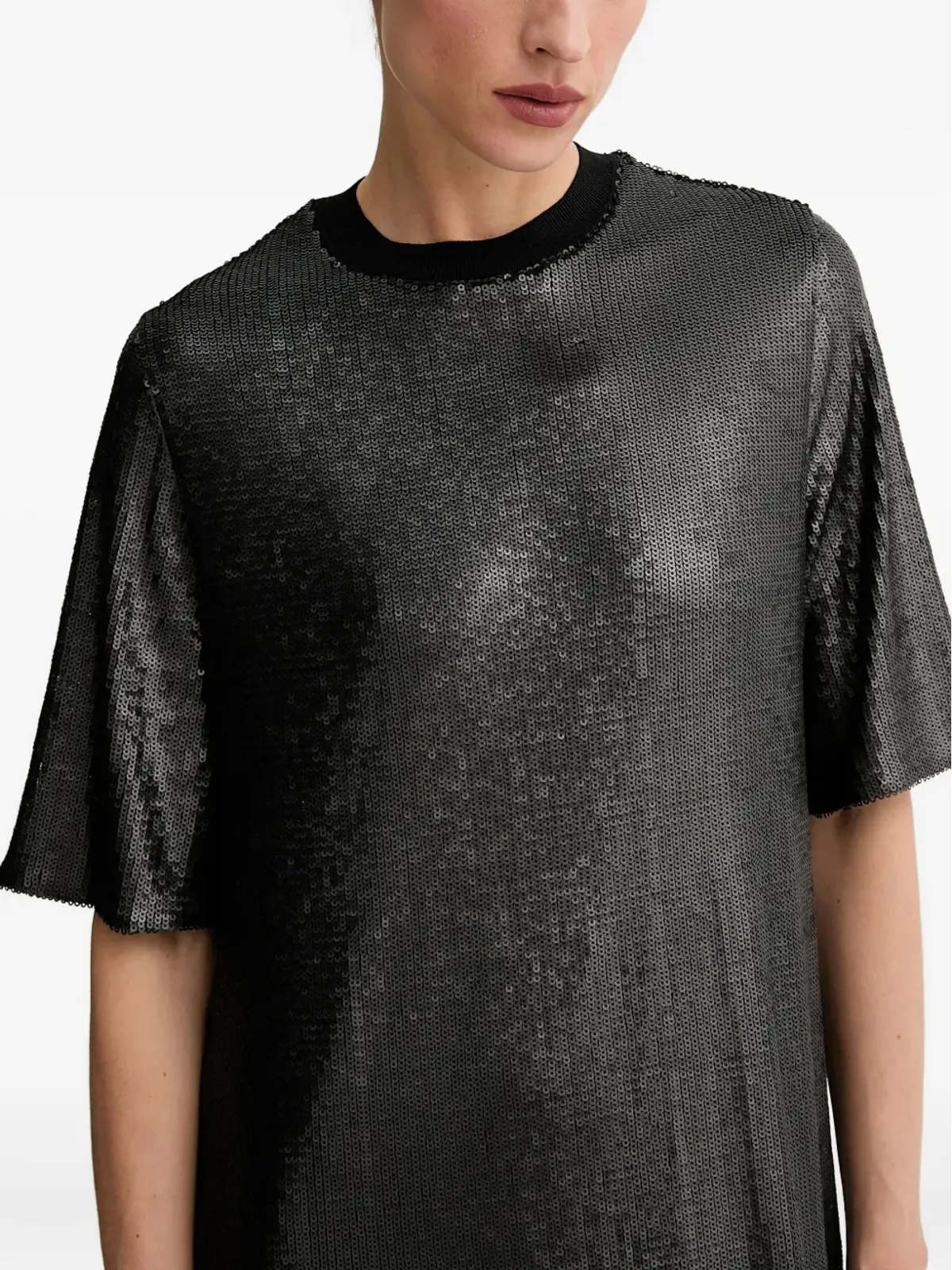 AllSaints Anna スパンコール装飾ミディドレス - 画像5