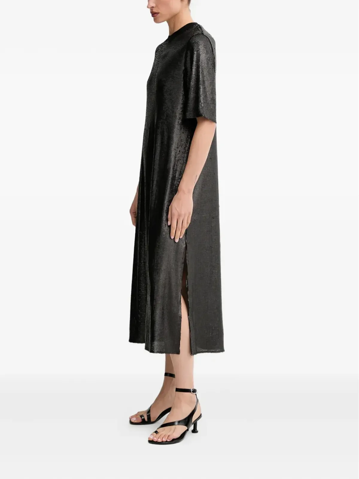 AllSaints Anna スパンコール装飾ミディドレス - 画像3