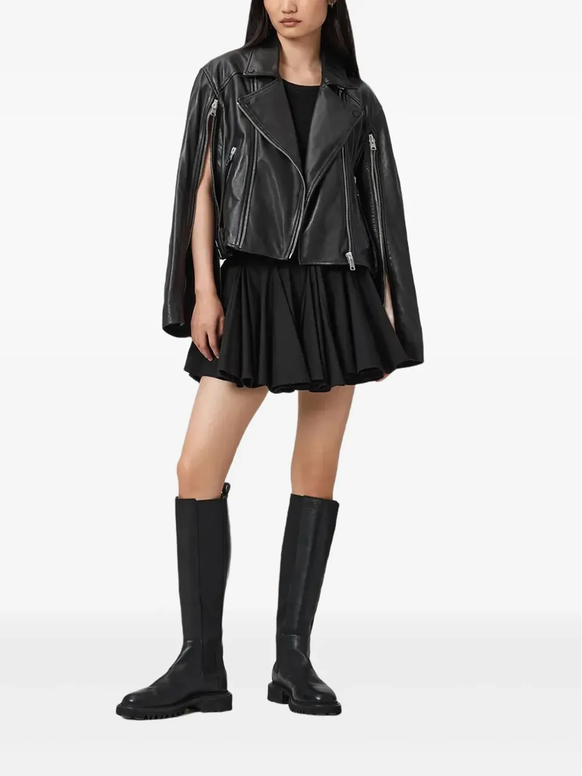 AllSaints Masone レザー バイカージャケット - 画像2