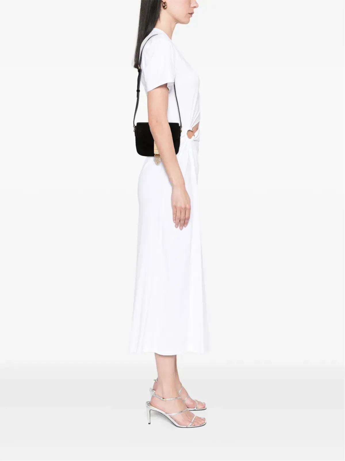 Celine Pre-Owned 2019年 小型スエード Pampille C バッグ クロスボディバッグ（ブラック） - 画像2