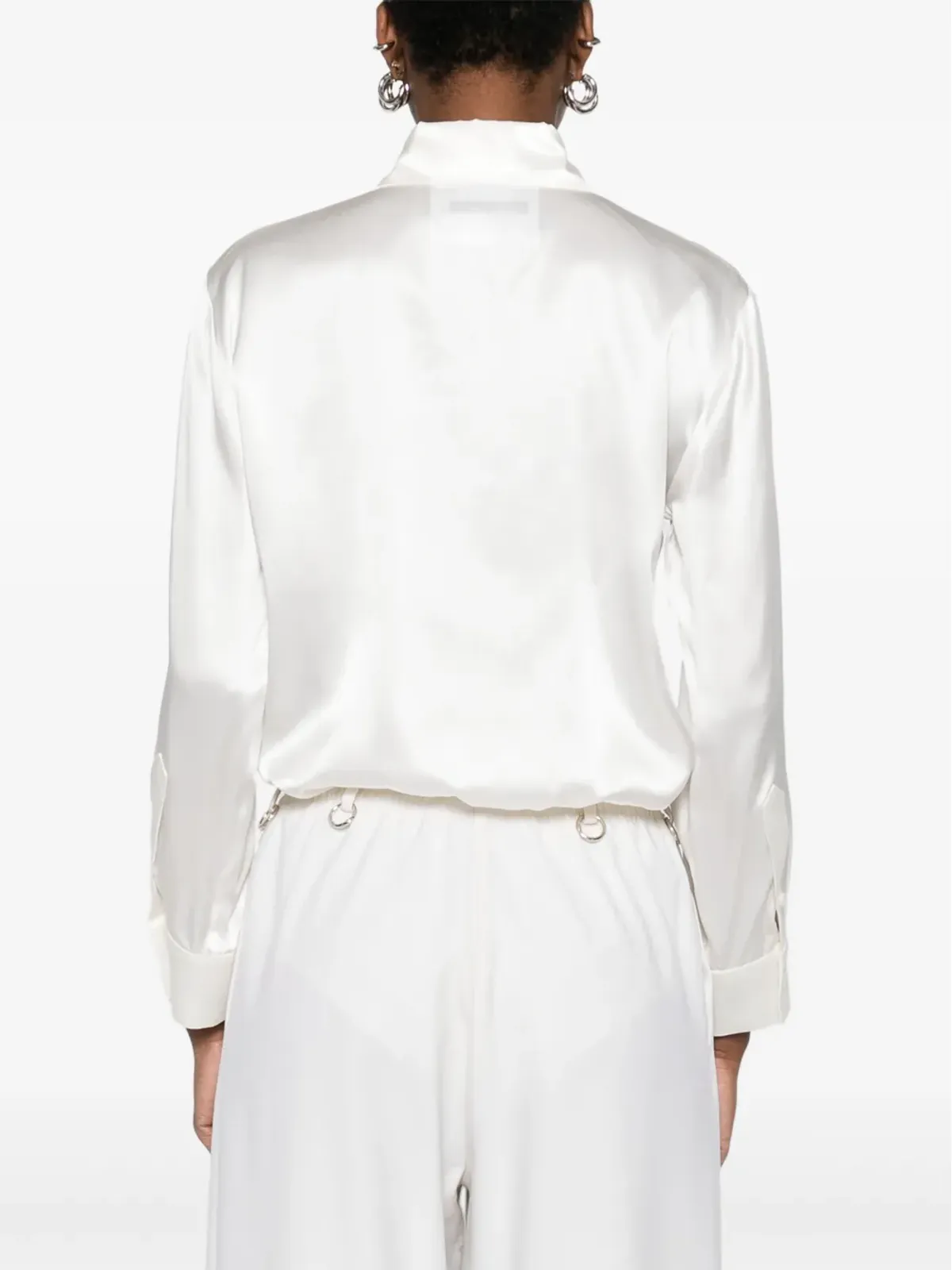 MEDEEA ボタンアップ・シルクシャツ - WHITE - 画像4