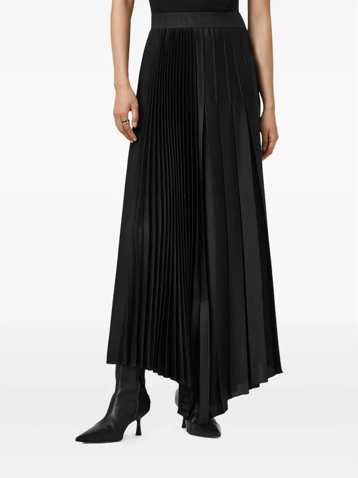 AllSaints Jax プリーツミディスカート - ブラック - 画像1