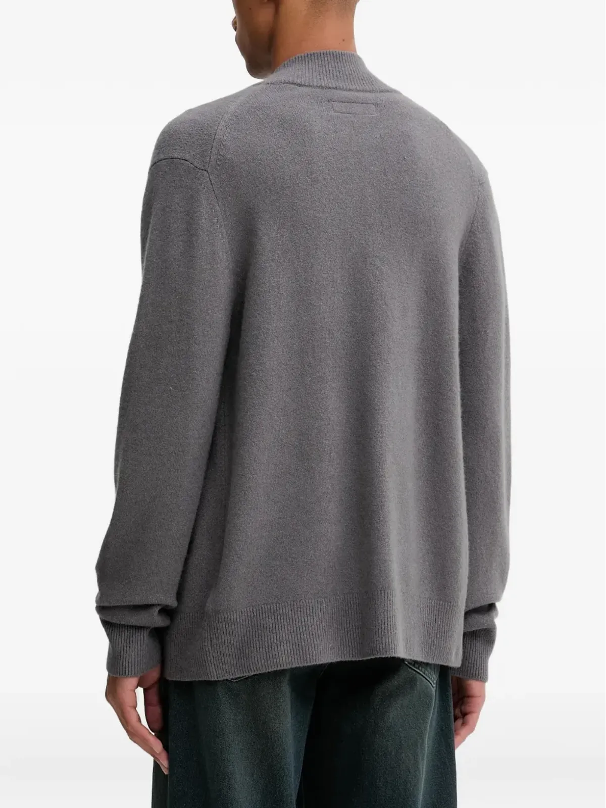 AllSaints Statten Ramskull zip-up cardigan - Grey - 画像3