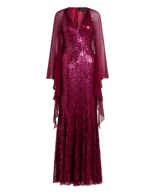 Jenny Packham 紫色のスパンコール装飾リリカルドレス - サムネイル1
