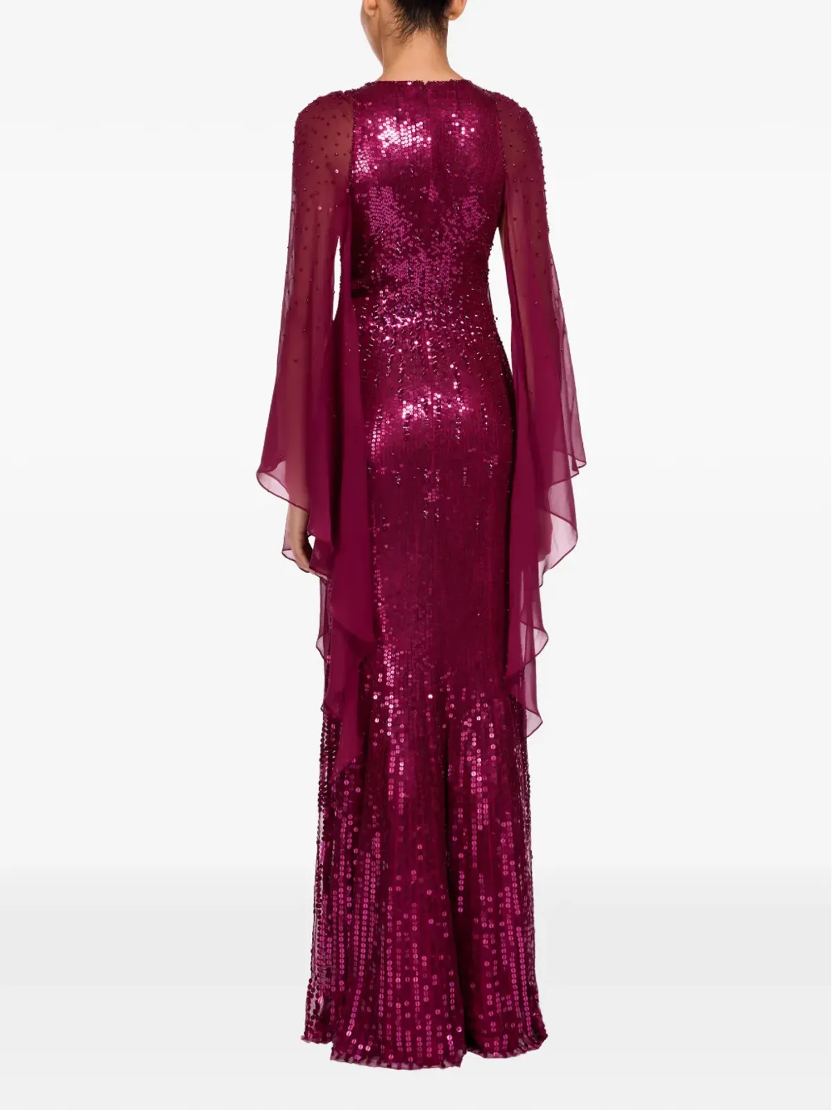 Jenny Packham 紫色のスパンコール装飾リリカルドレス - 画像3