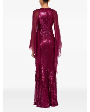 Jenny Packham 紫色のスパンコール装飾リリカルドレス - サムネイル3