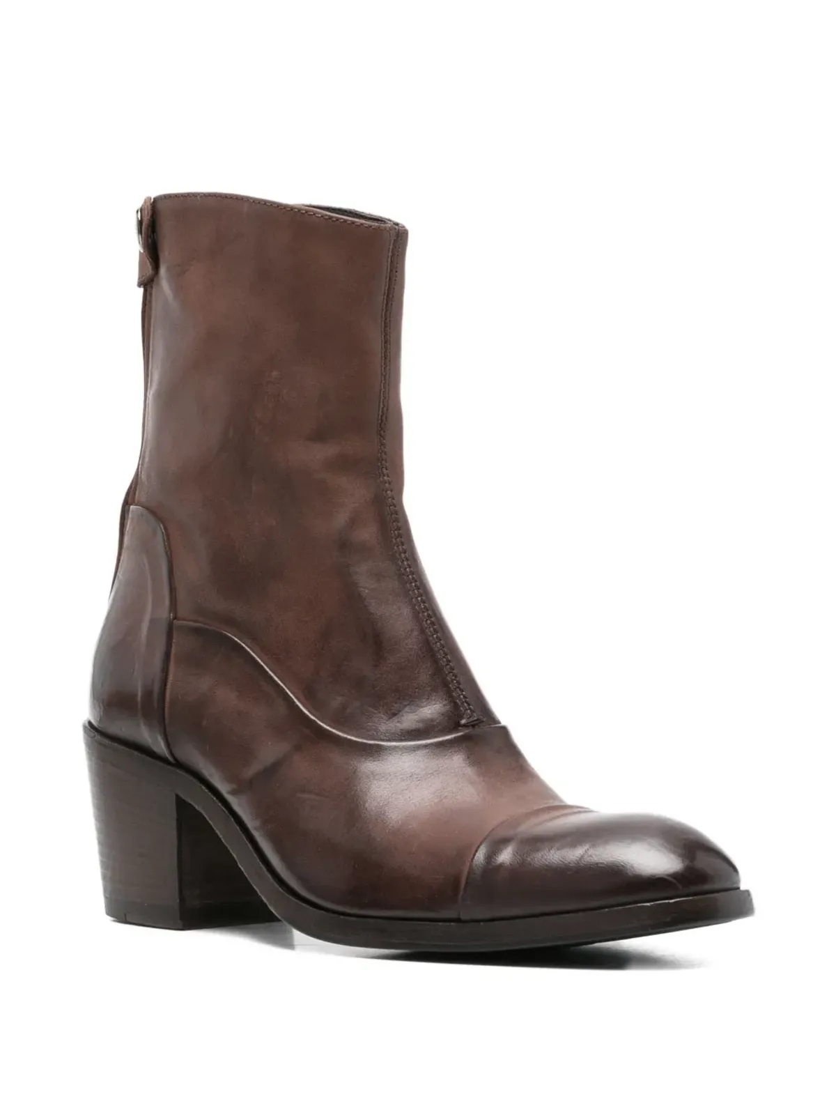 Alberto Fasciani ジップアップ ブロックヒール ブーツ - Brown - 画像2