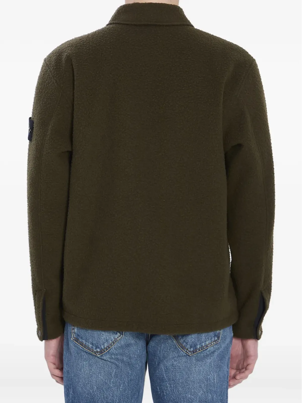 Stone Island ヴァージンウールブレンド シャツ グリーン - 画像4