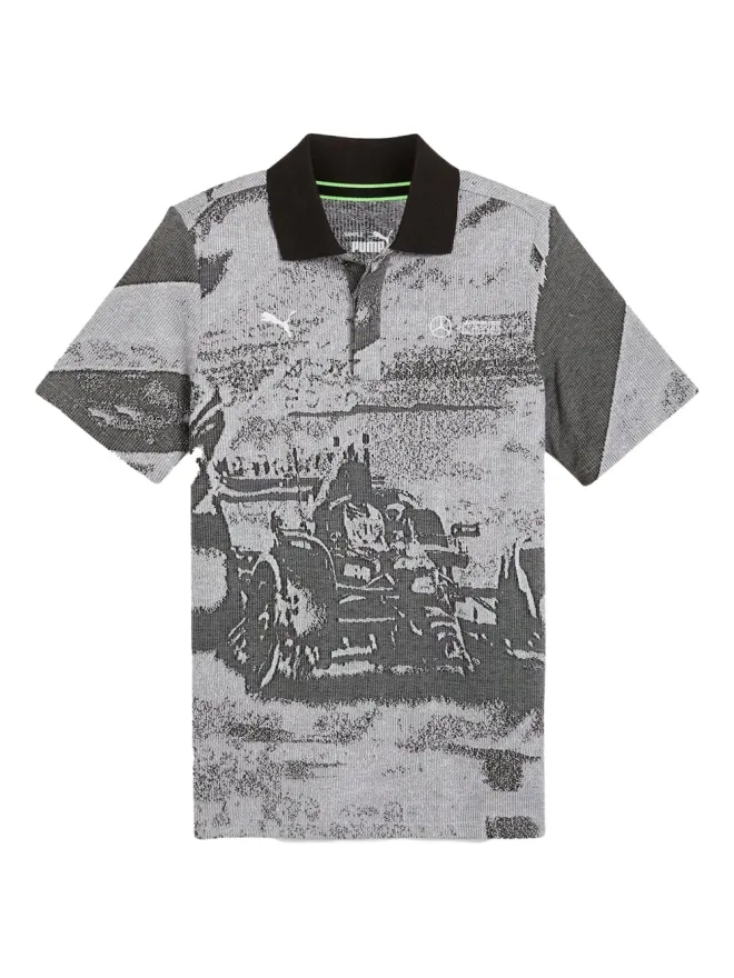 PUMA PUMA メルセデス AMG Petronas F1 Team パターンジャカード ポロシャツ グレーの商品画像