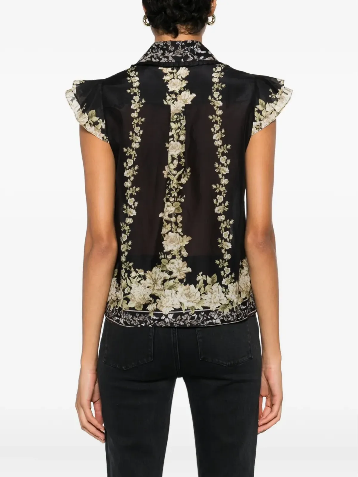 alice + olivia ラッフル花柄トップ - 画像4