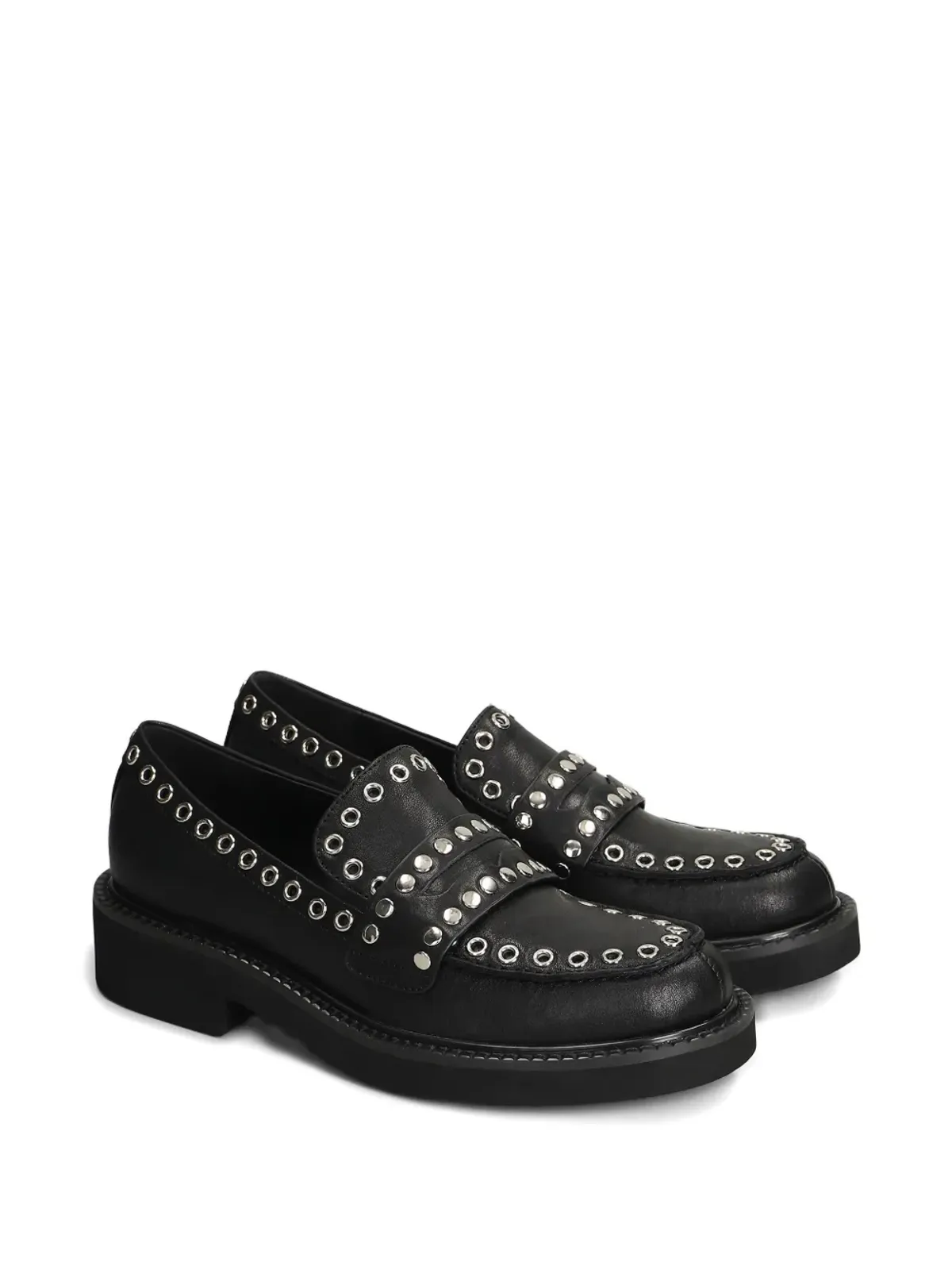 Bibi Lou eyelet-embellished loafers - Black - 画像2
