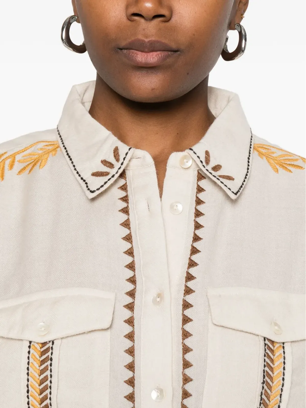 Diega embroidered shirt - Neutrals - 画像5