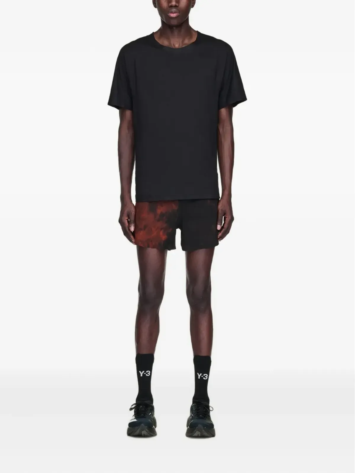 Y-3 オレンジ AOP タイダイ柄 ランニングショーツ - 画像2