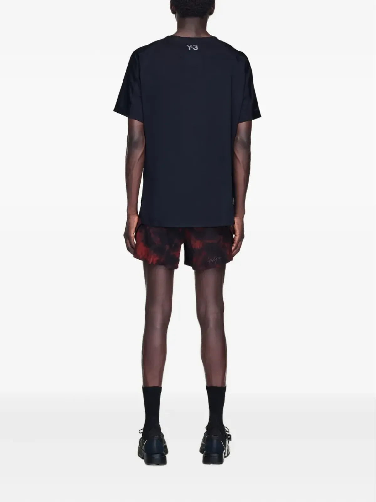 Y-3 オレンジ AOP タイダイ柄 ランニングショーツ - 画像4
