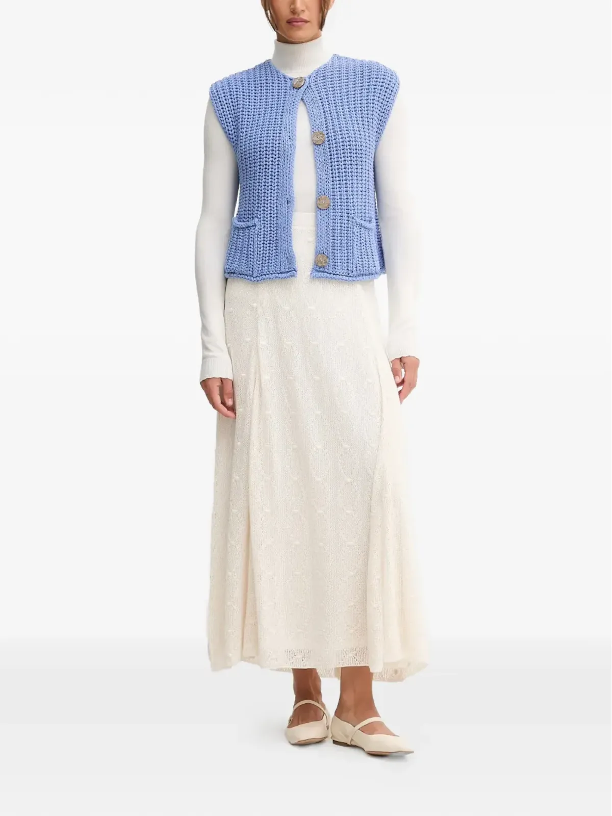 Pedro Del Hierro 白のマキシスカート - 画像2