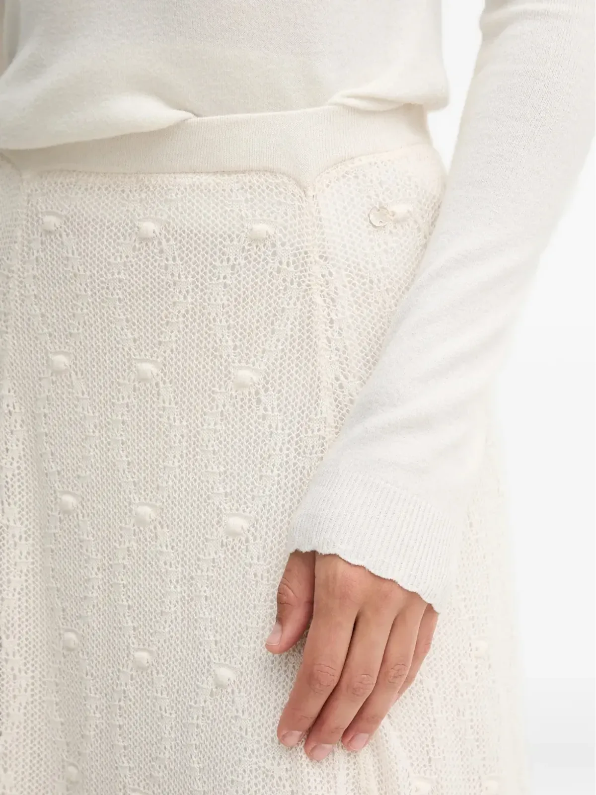 Pedro Del Hierro 白のマキシスカート - 画像4