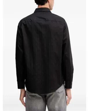 Armani Exchange 柄入りボタンダウンシャツ - ブラック - サムネイル3