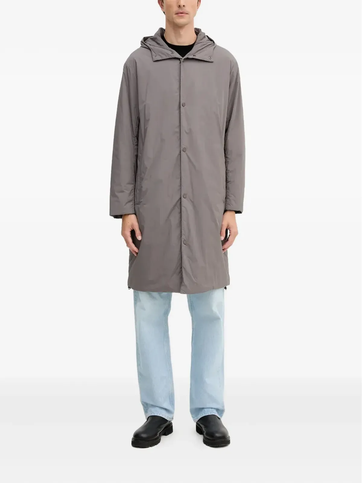 Armani Exchange フード付きボタン留めコート - 画像2