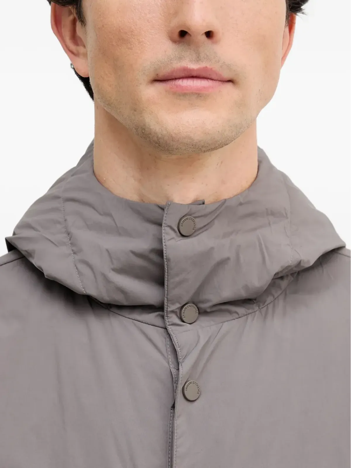 Armani Exchange フード付きボタン留めコート - 画像4