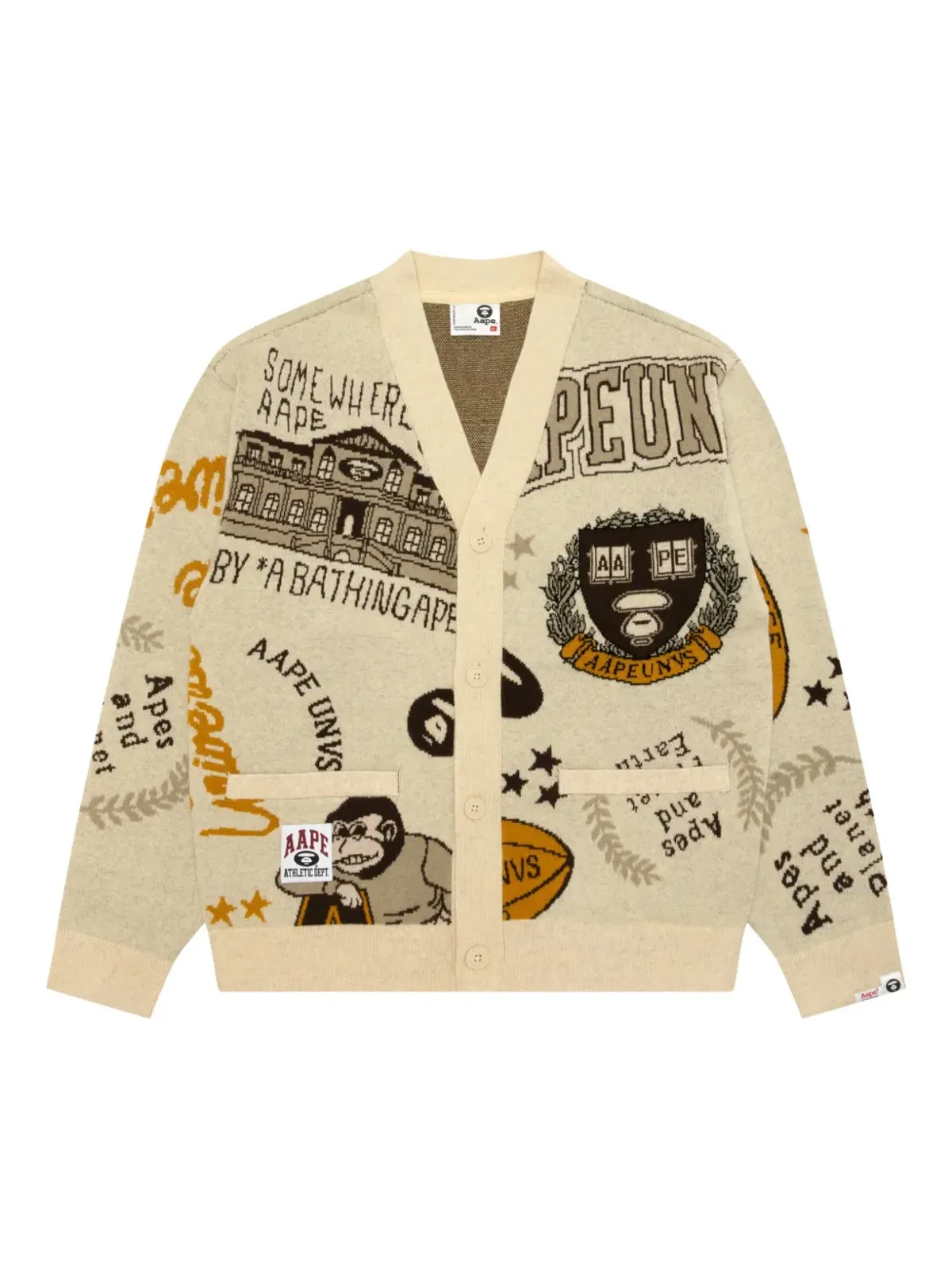 AAPE BY *A BATHING APE® グラフィックデザイン ボタン留めカーディガン - 画像1