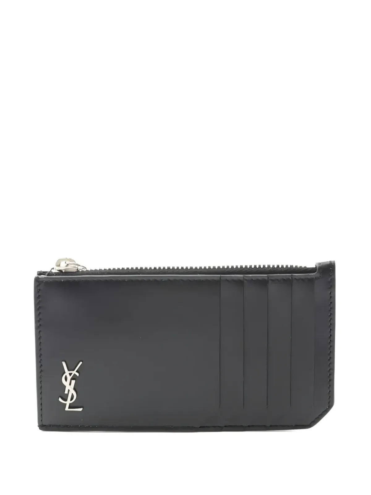 Saint Laurent ビンテージ 2020s モノグラム ジップ レザー カードホルダー ブラック - 画像1