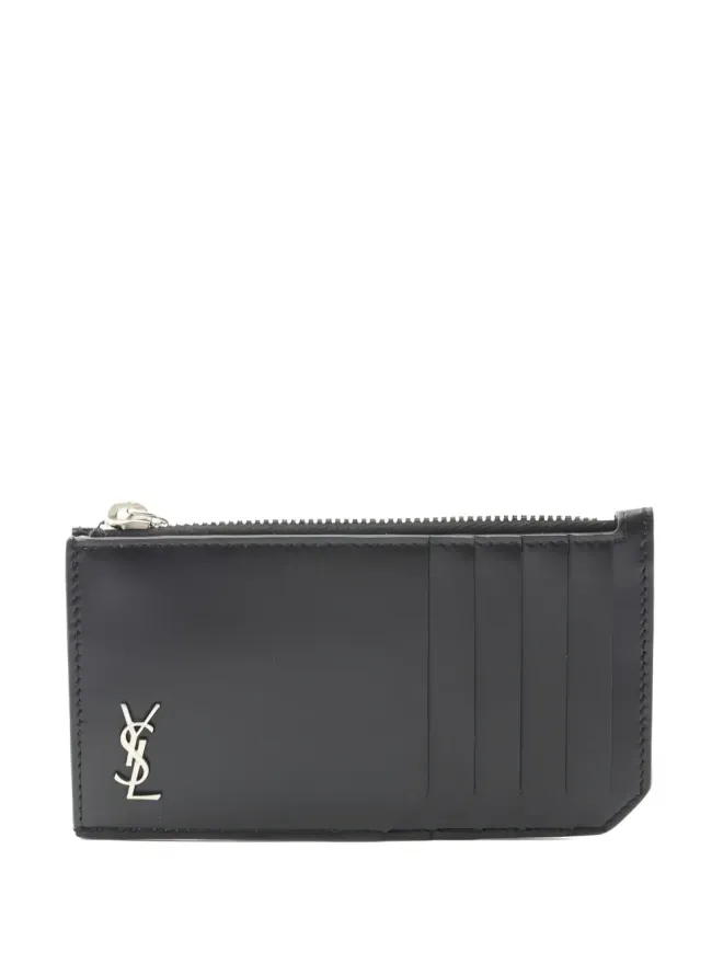 Saint Laurent Pre-Owned Saint Laurent ビンテージ 2020s モノグラム ジップ レザー カードホルダー ブラックの商品画像