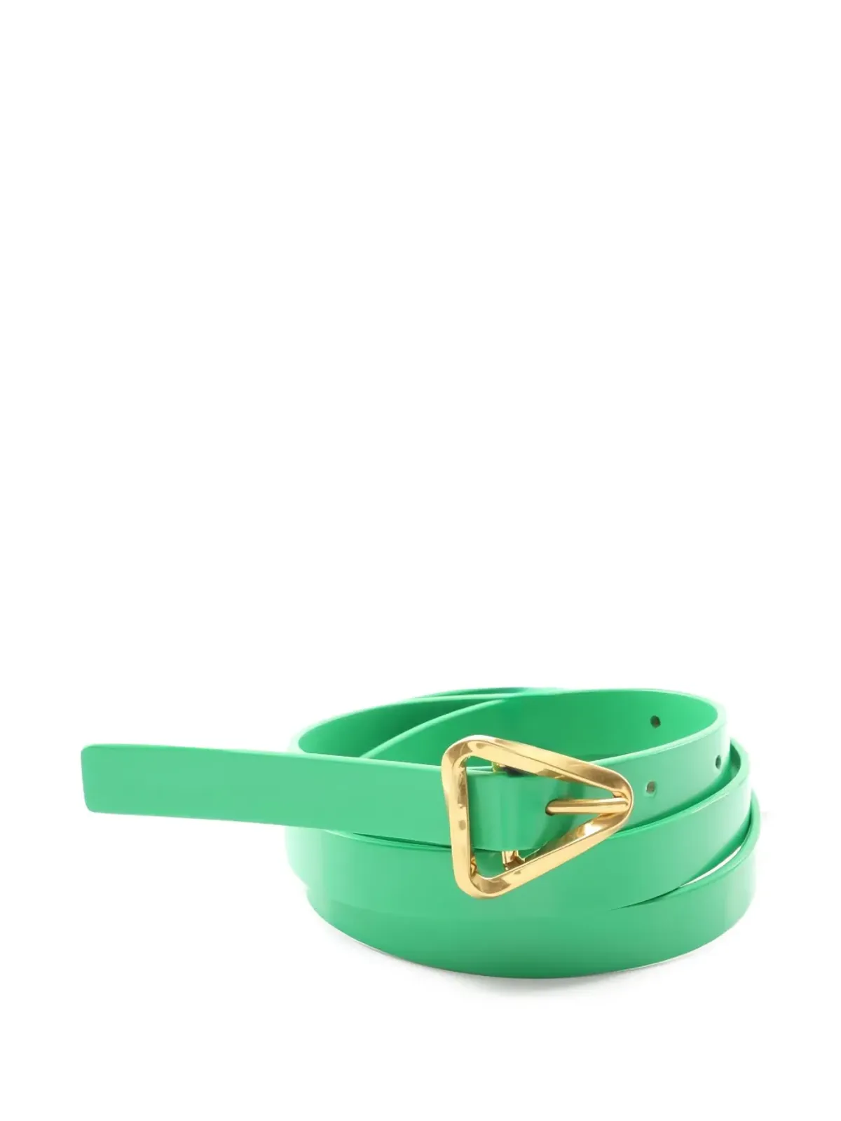 Bottega Veneta Pre-Owned 2020s triangle leather belt - Green - 画像1