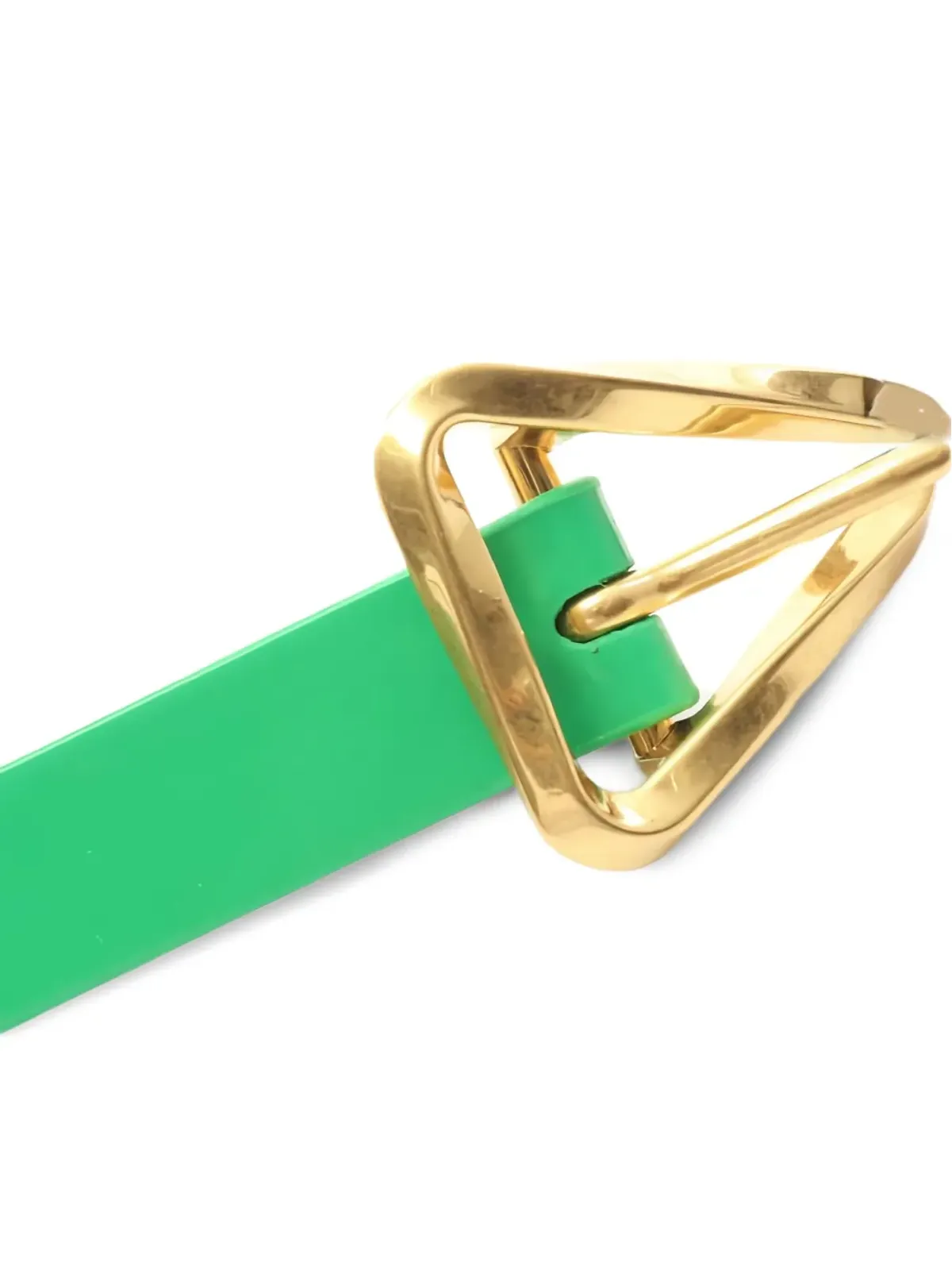 Bottega Veneta Pre-Owned 2020s triangle leather belt - Green - 画像3