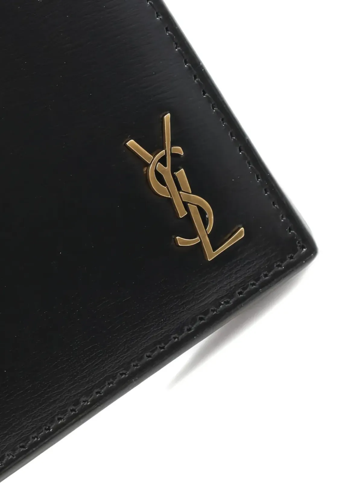 Saint Laurent ビンテージ Tiny Cassandre ロゴ 二つ折りウォレット - ブラック - 画像5