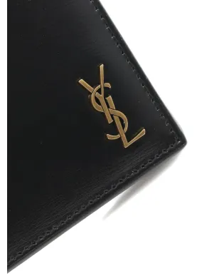 Saint Laurent ビンテージ Tiny Cassandre ロゴ 二つ折りウォレット - ブラック - サムネイル5