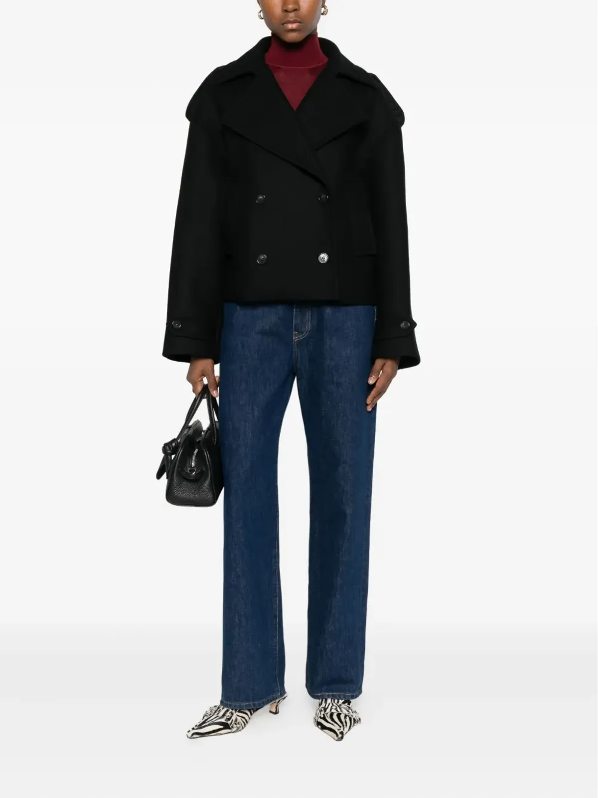 Maison Kitsuné クロップドピーコート - 画像2