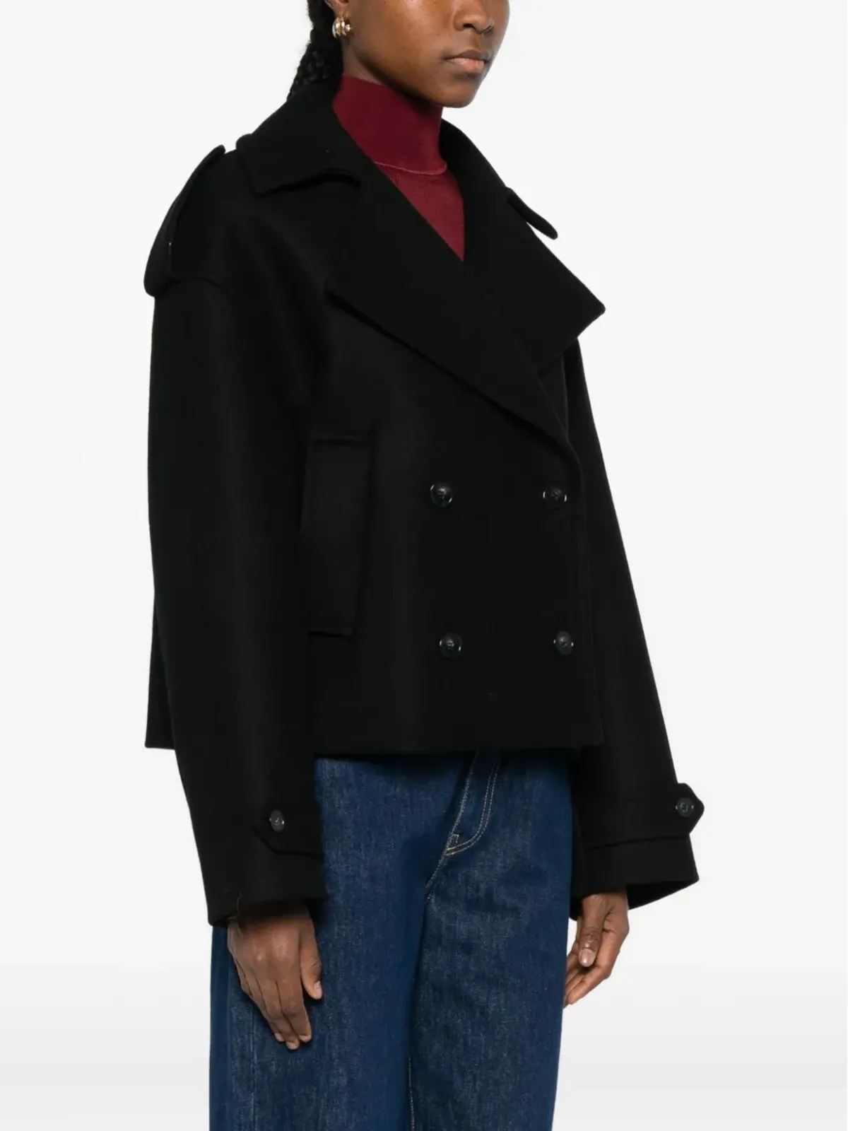 Maison Kitsuné クロップドピーコート - 画像3