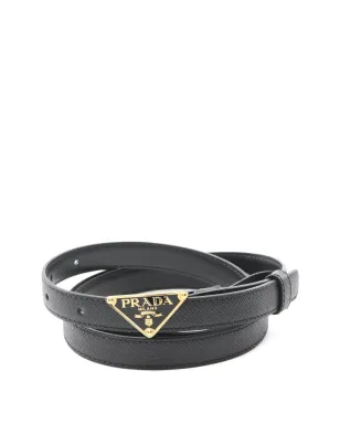 Prada Pre-Owned トライアングルロゴ レザー ベルト - サムネイル1