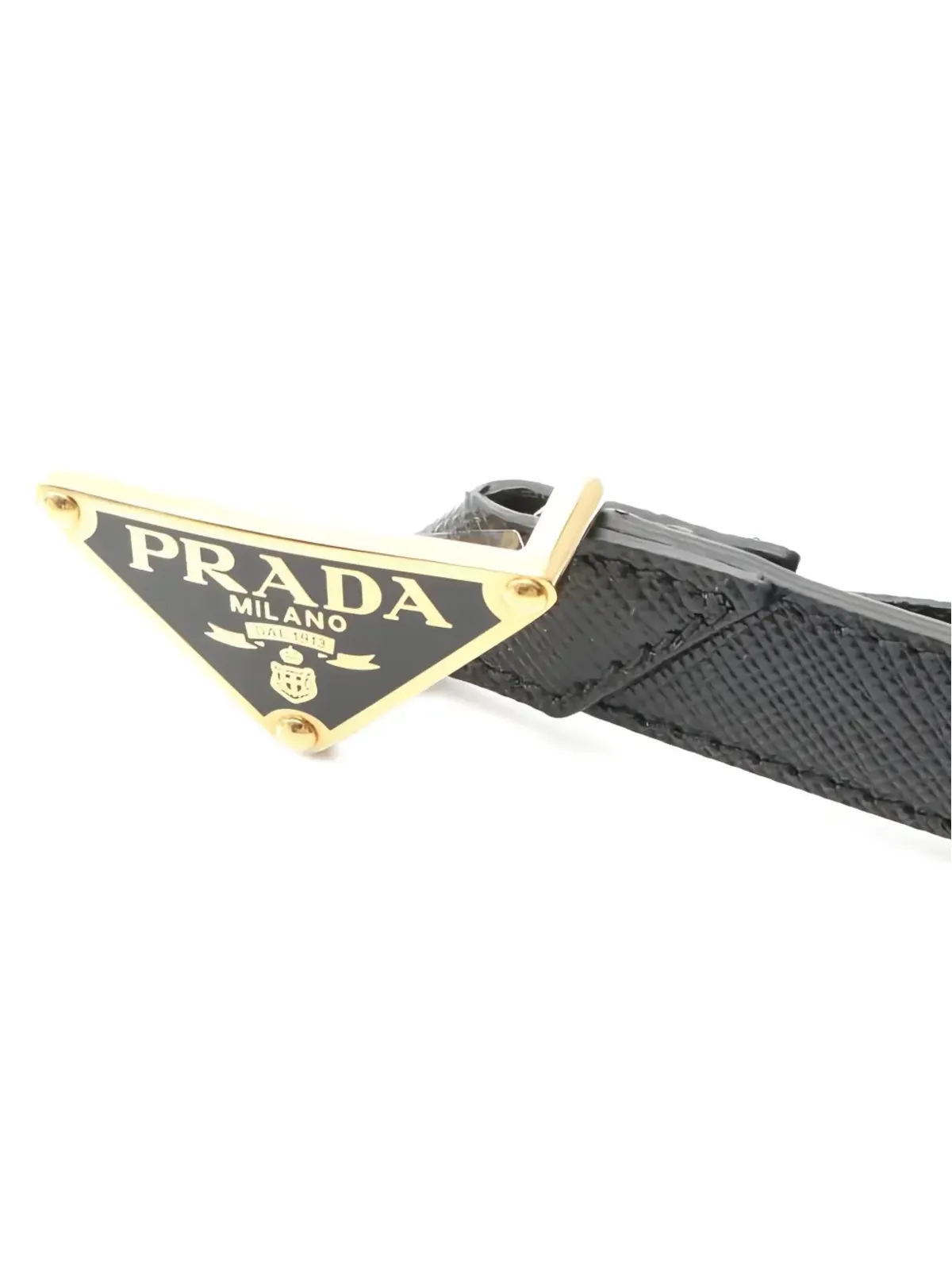 Prada Pre-Owned トライアングルロゴ レザー ベルト - 画像3