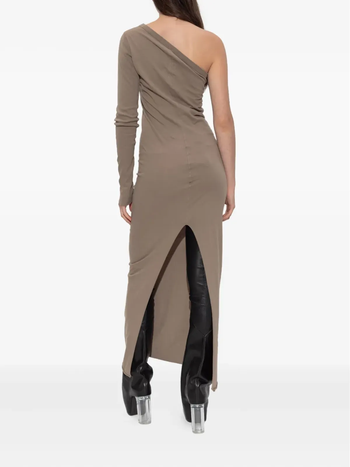 Rick Owens DRKSHDW ワンショルダー長袖マキシドレス - 画像3